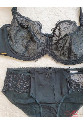 Комплект м'яка чашка Lanny Mode 11410+52410 у темно-зеленому кольорі